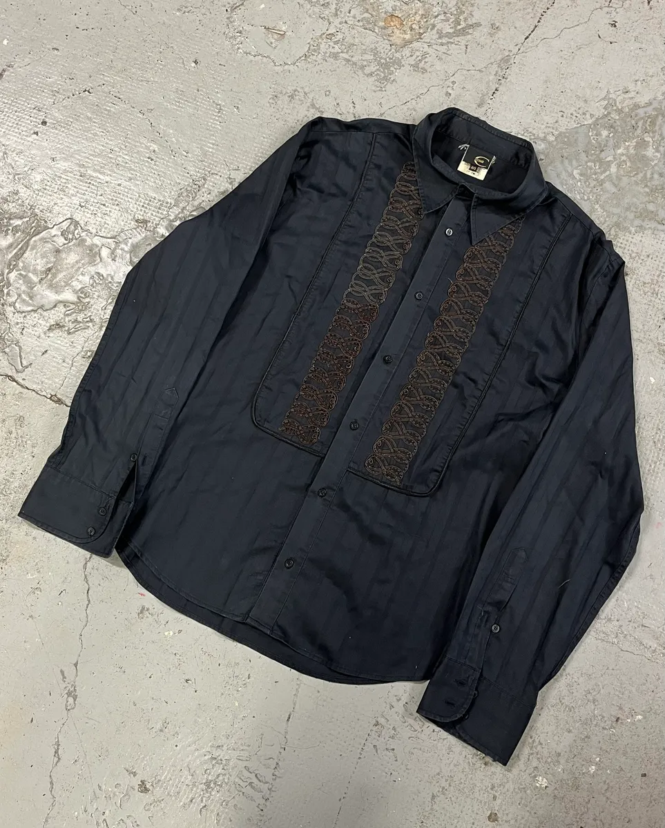 2000s Cavalli Dark Navy Light Shirt - Image 4