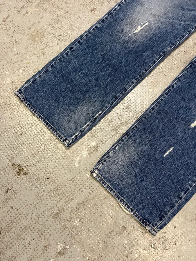 2000s Cavalli Destroyed Blue Denim Jeans - Image 7