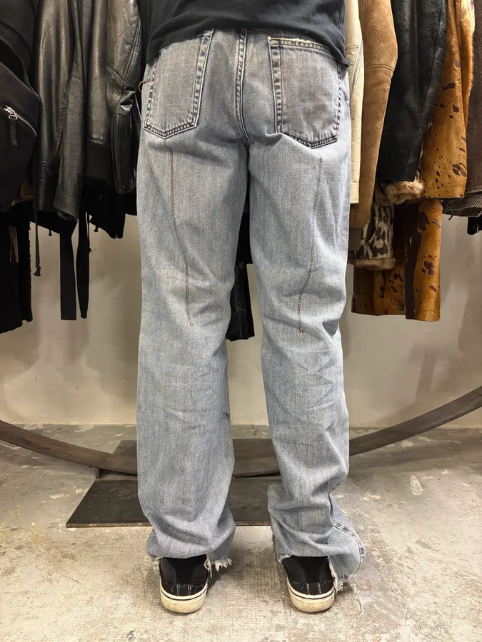 2000s Cavalli Double Knee Blue Denim Jeans - Image 4