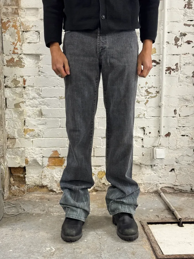 2000s Cavalli Elevated Grey Flared Pants - Image 2
