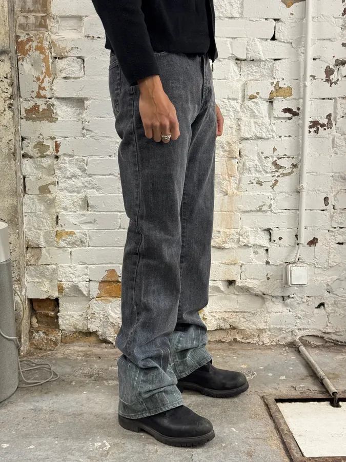 2000s Cavalli Elevated Grey Flared Pants - Image 3