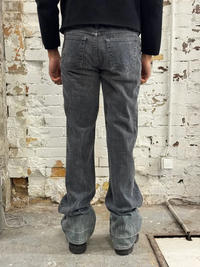 2000s Cavalli Elevated Grey Flared Pants - Image 4