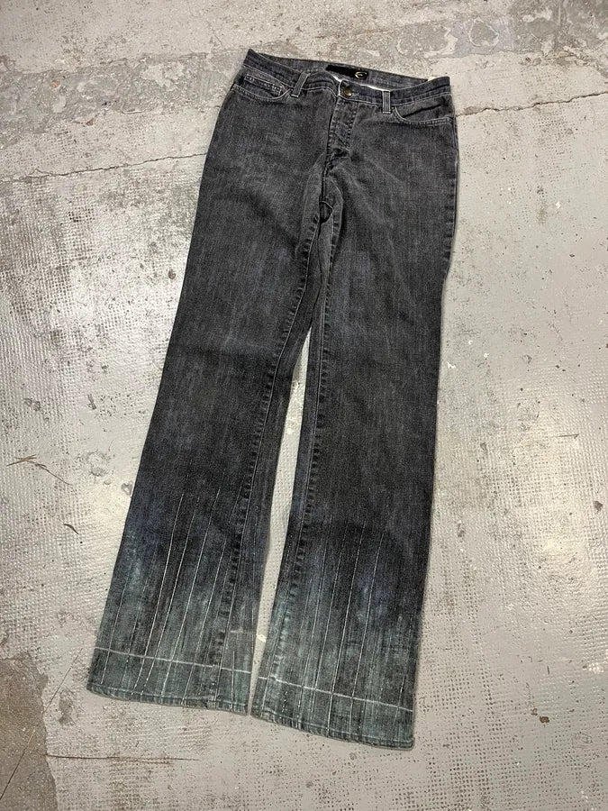 2000s Cavalli Elevated Grey Flared Pants - Image 5