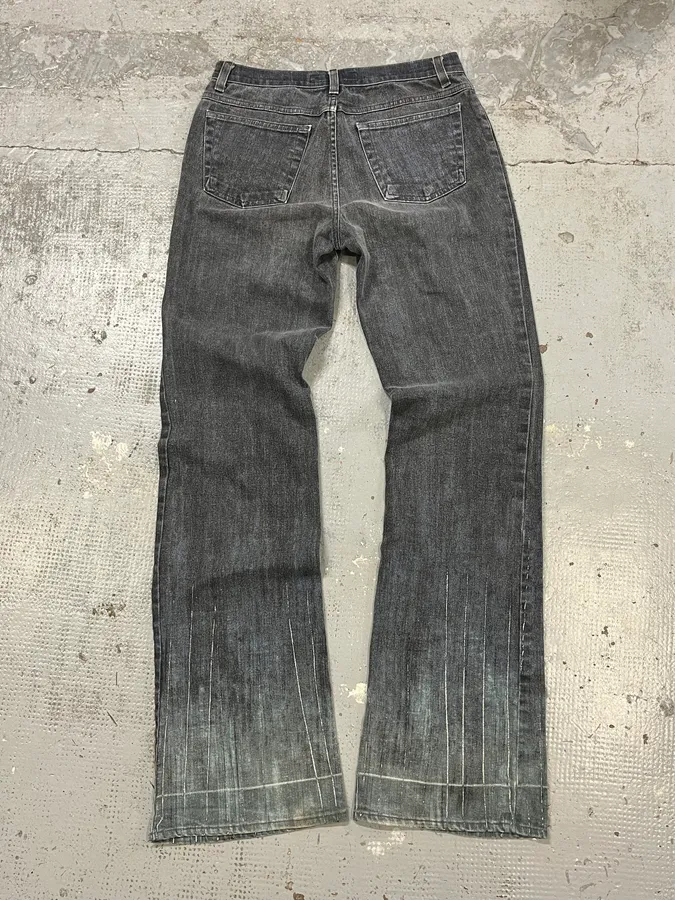 2000s Cavalli Elevated Grey Flared Pants - Image 7