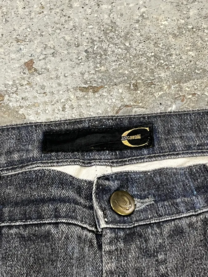 2000s Cavalli Elevated Grey Flared Pants - Image 9