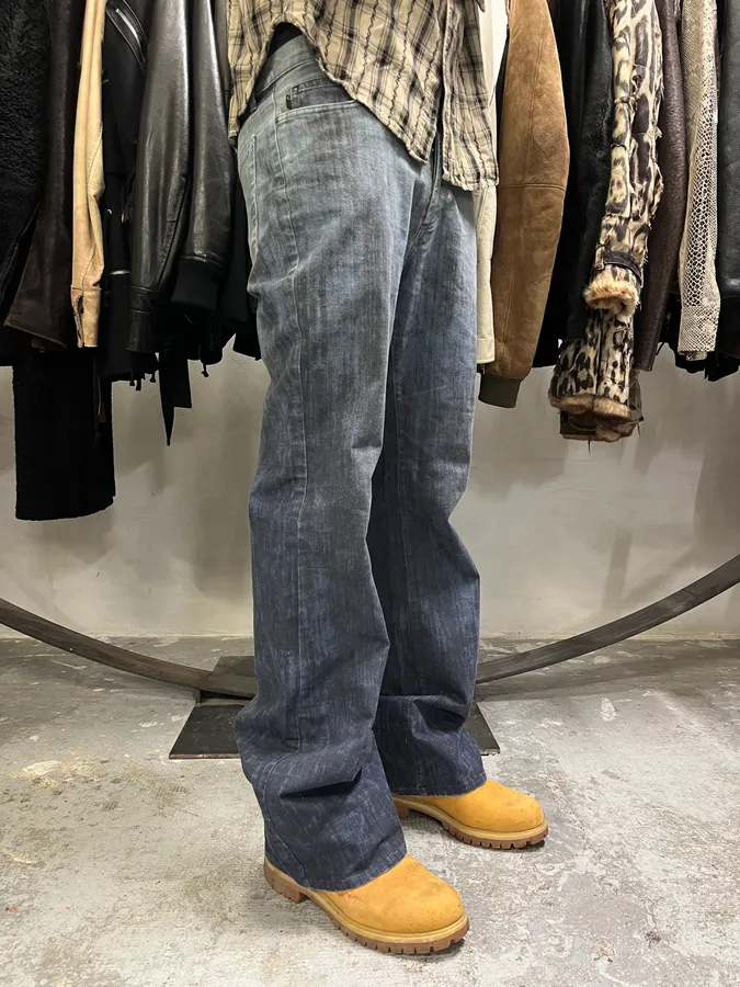 2000s Cavalli Elevation Disorder Blue Bootcut Pants - Image 2