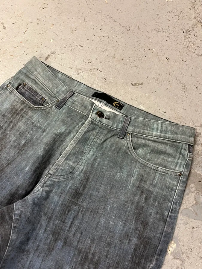 2000s Cavalli Elevation Disorder Blue Bootcut Pants - Image 6