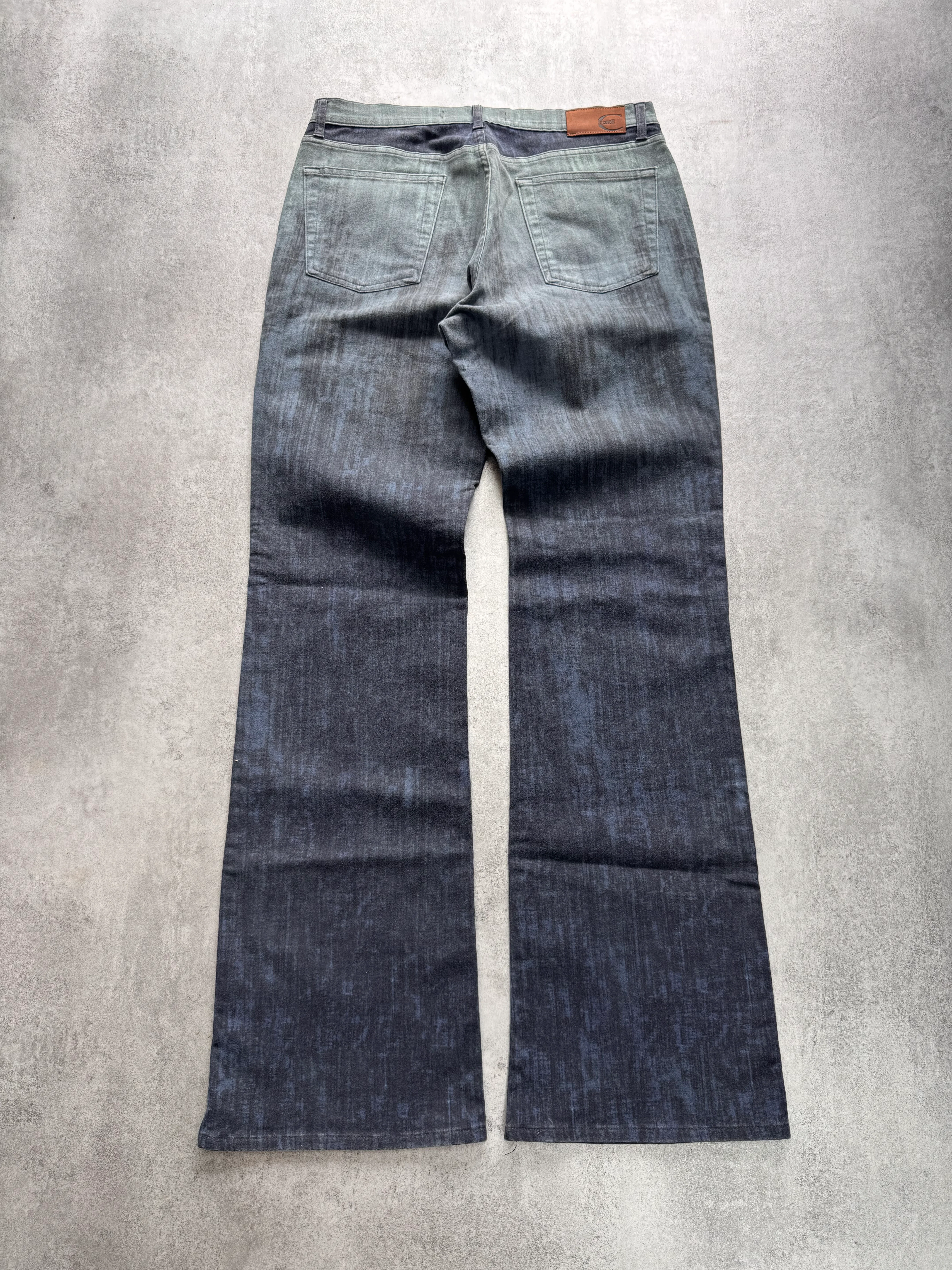 2000s Cavalli Elevation Disorder Blue Bootcut Pants - Image 3