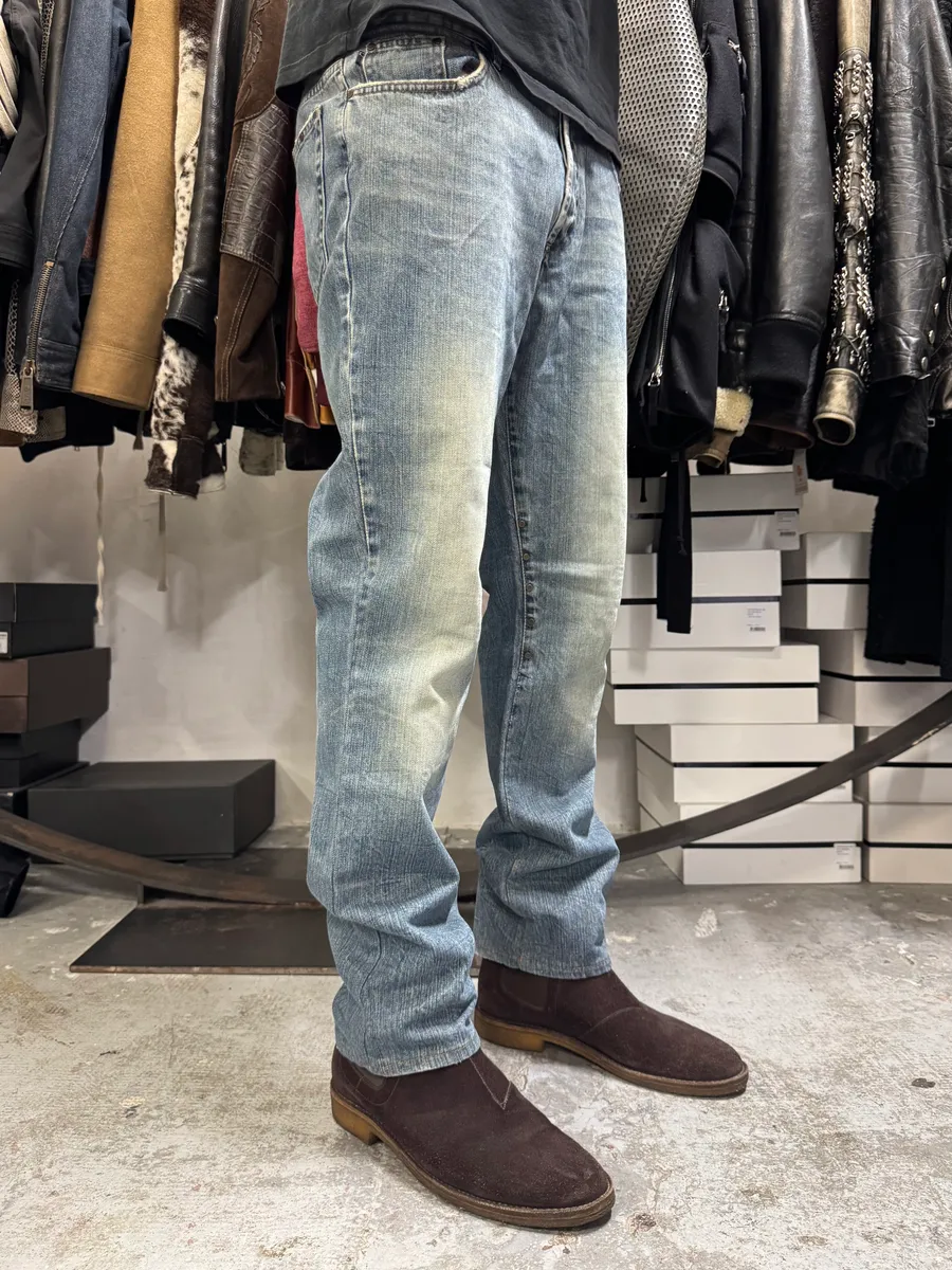 2000s Cavalli Embellished Blue Faded Denim Jeans - Image 2
