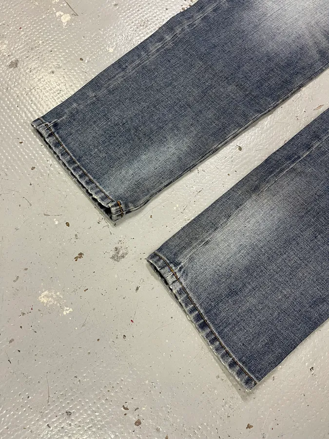 2000s Cavalli Embroidered Blue Denim Jeans - Image 7