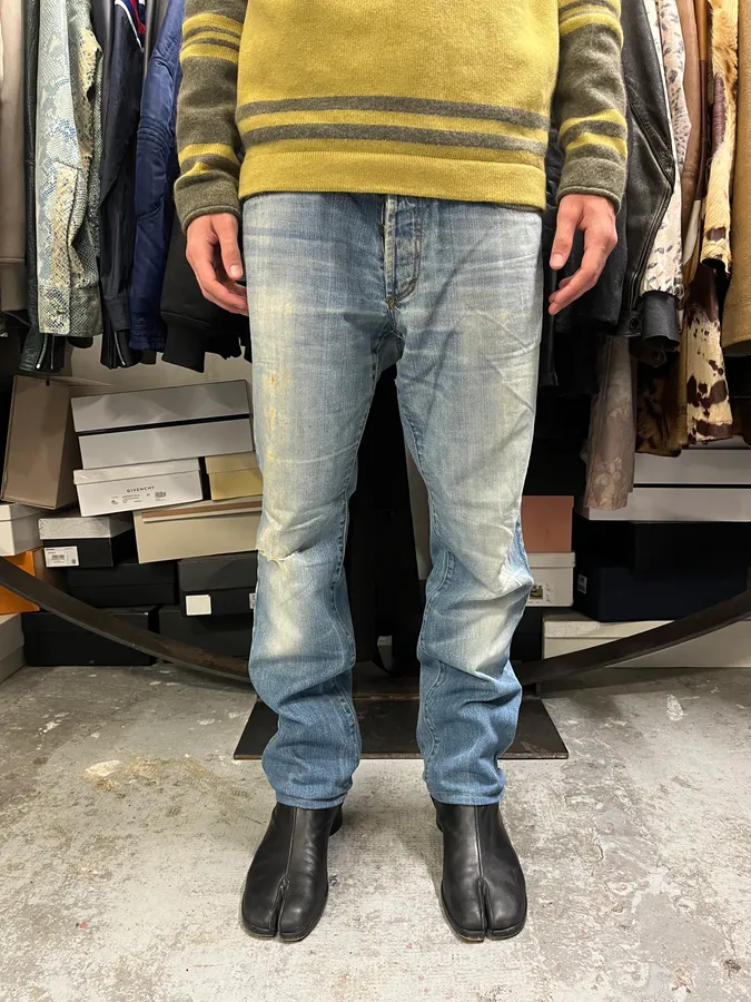 2000s Cavalli Faded Denim Distressed Denim Jeans - Image 3