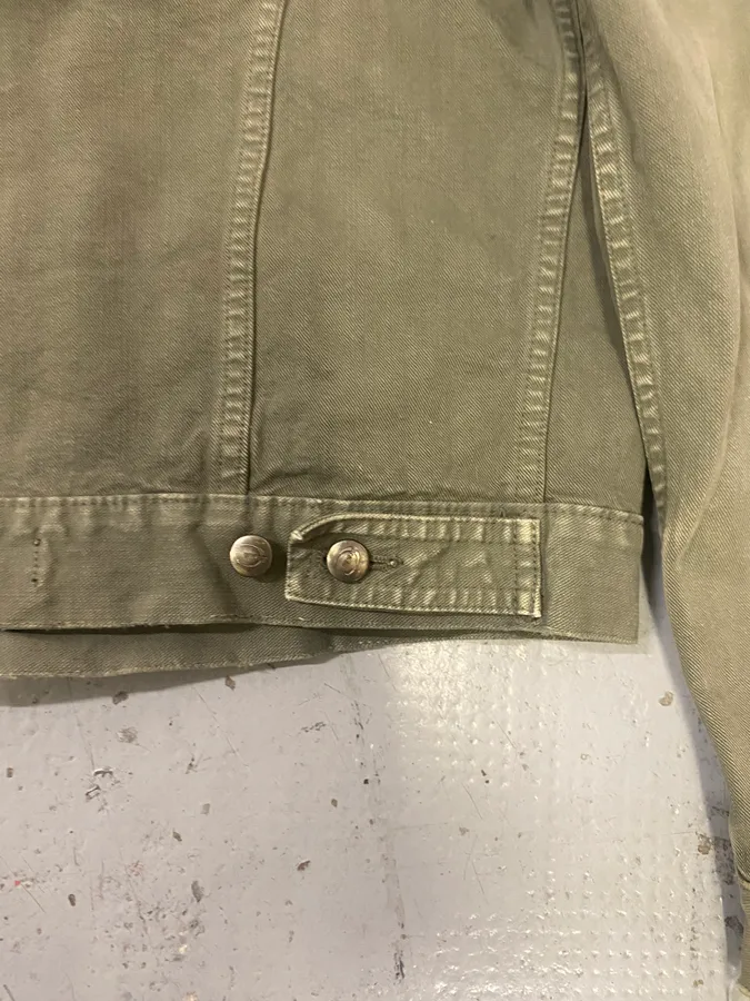 2000s Cavalli Faded Green Light Trucker Jacket - Image 7