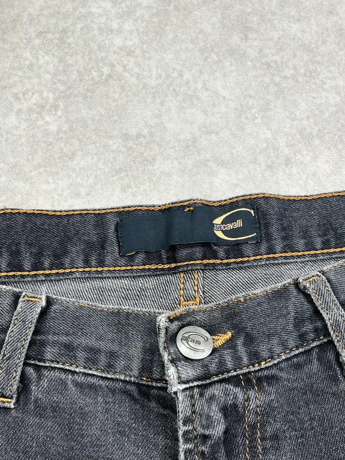 2000s Cavalli Faded Grey Denim Jeans - Image 10
