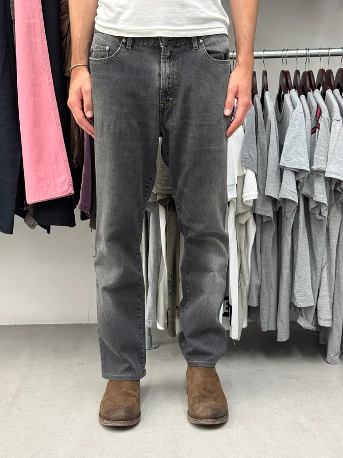 2000s Cavalli Faded Grey Denim Jeans - Image 2