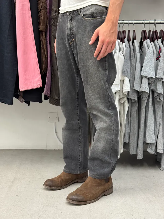 2000s Cavalli Faded Grey Denim Jeans - Image 3