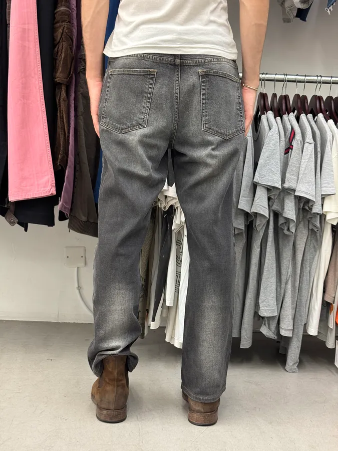 2000s Cavalli Faded Grey Denim Jeans - Image 4