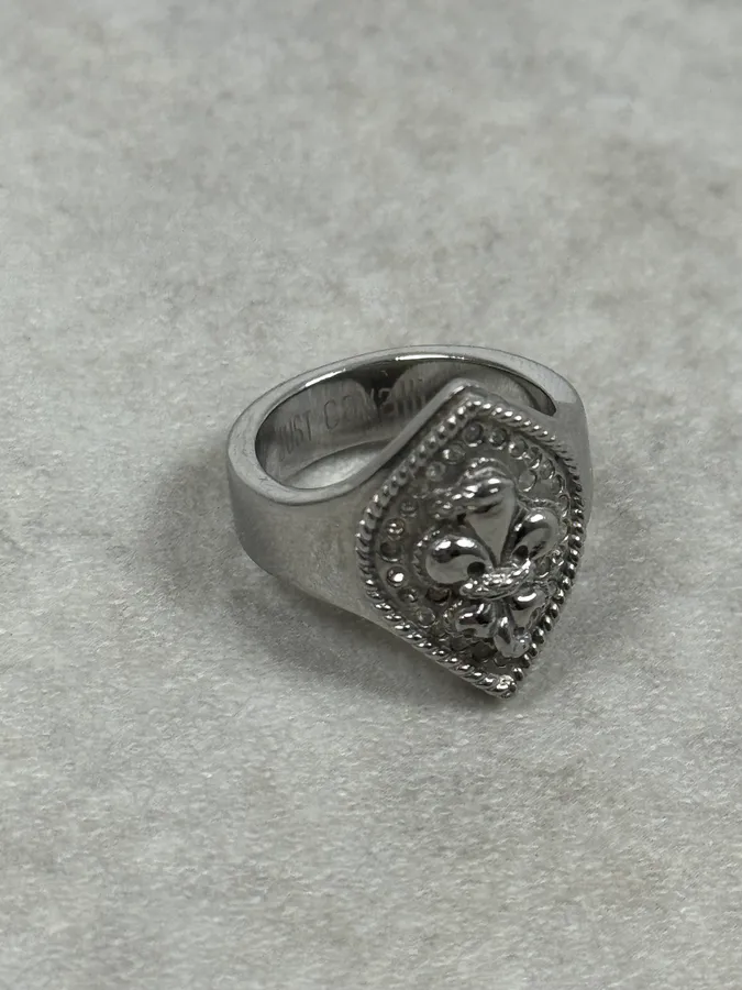 2000s Cavalli Fleur De Lys Pave Ring - Image 3