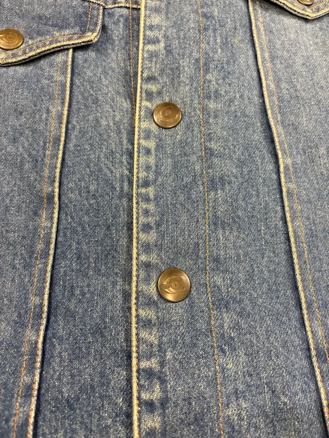 2000s Cavalli Fur Collar Blue Denim Jacket - Image 10