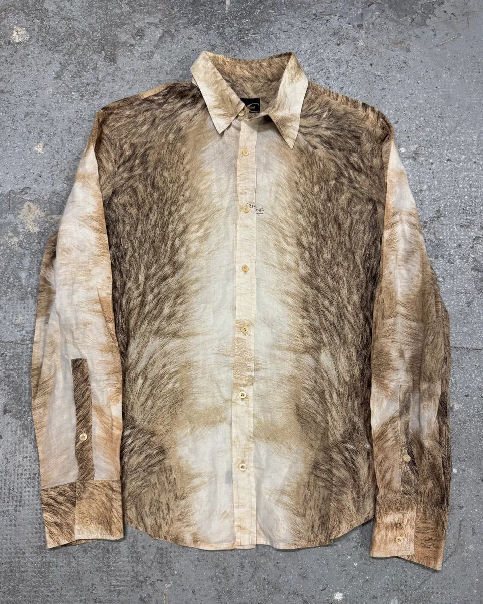 2000s Cavalli Fur Effect Shirt