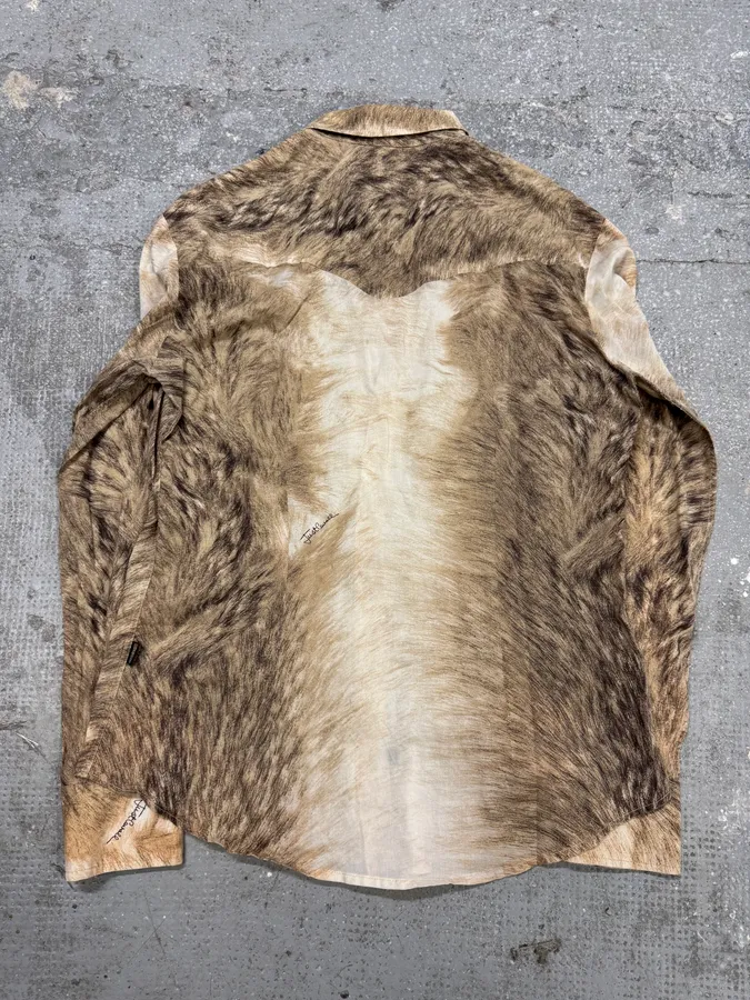 2000s Cavalli Fur Effect Shirt - Image 2
