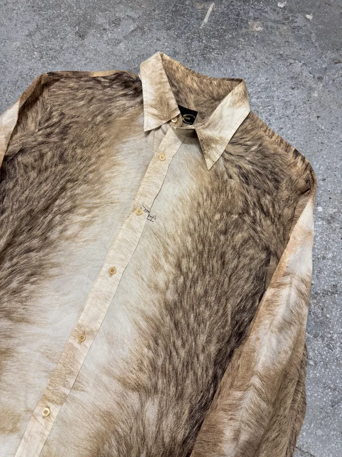 2000s Cavalli Fur Effect Shirt - Image 5