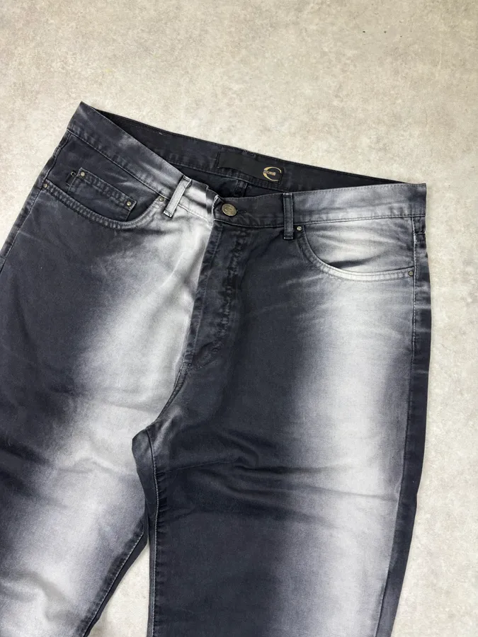 2000s Cavalli Gradient Black & Grey Pants - Image 5