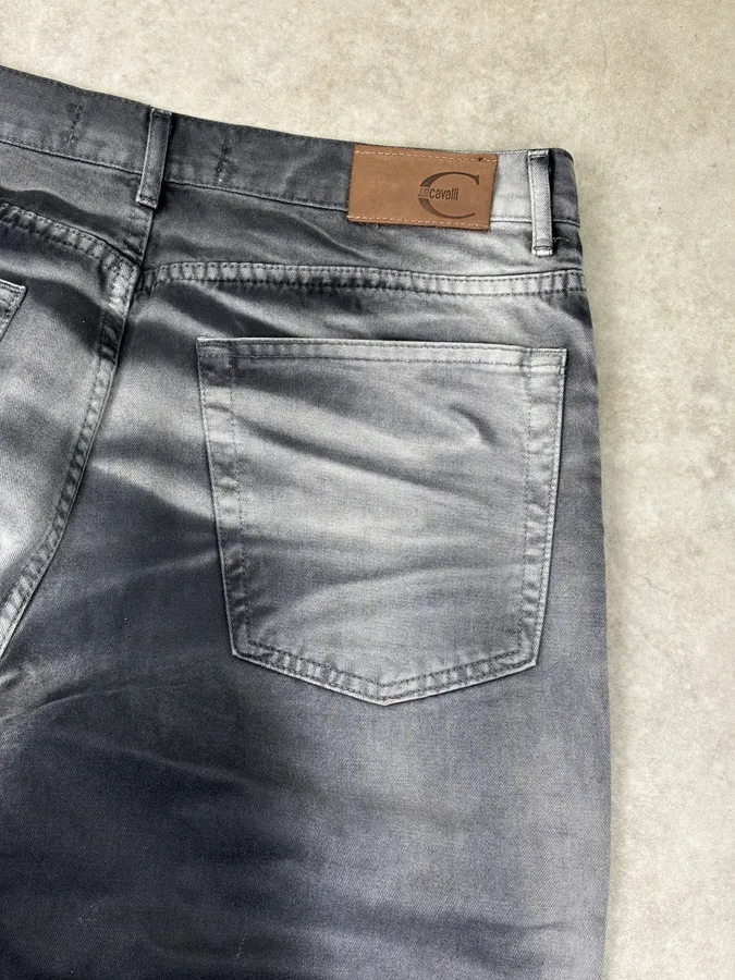 2000s Cavalli Gradient Black & Grey Pants - Image 8