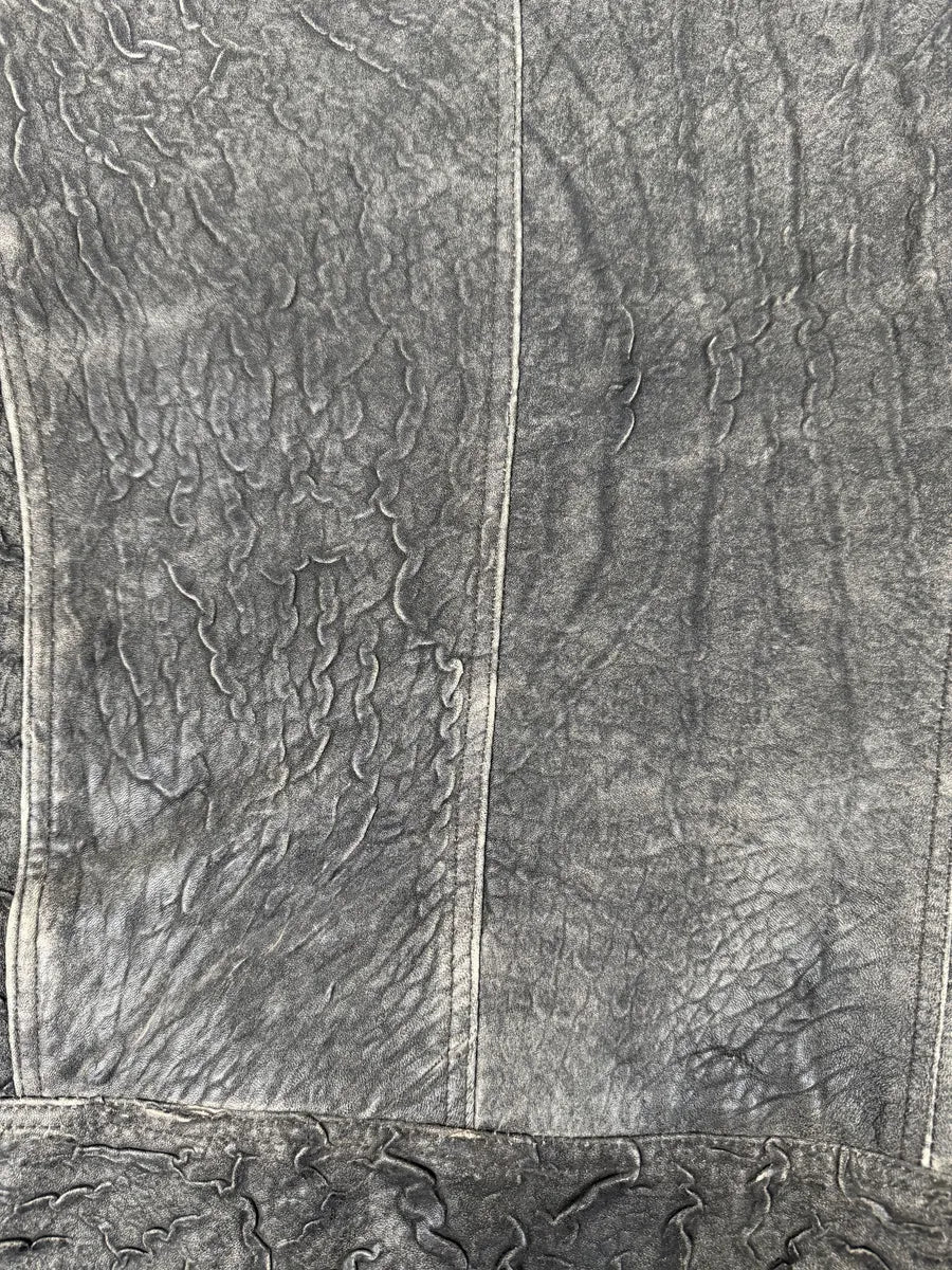 2000s Cavalli Grey Eroded Grained Scars Leather Jacket - Image 11