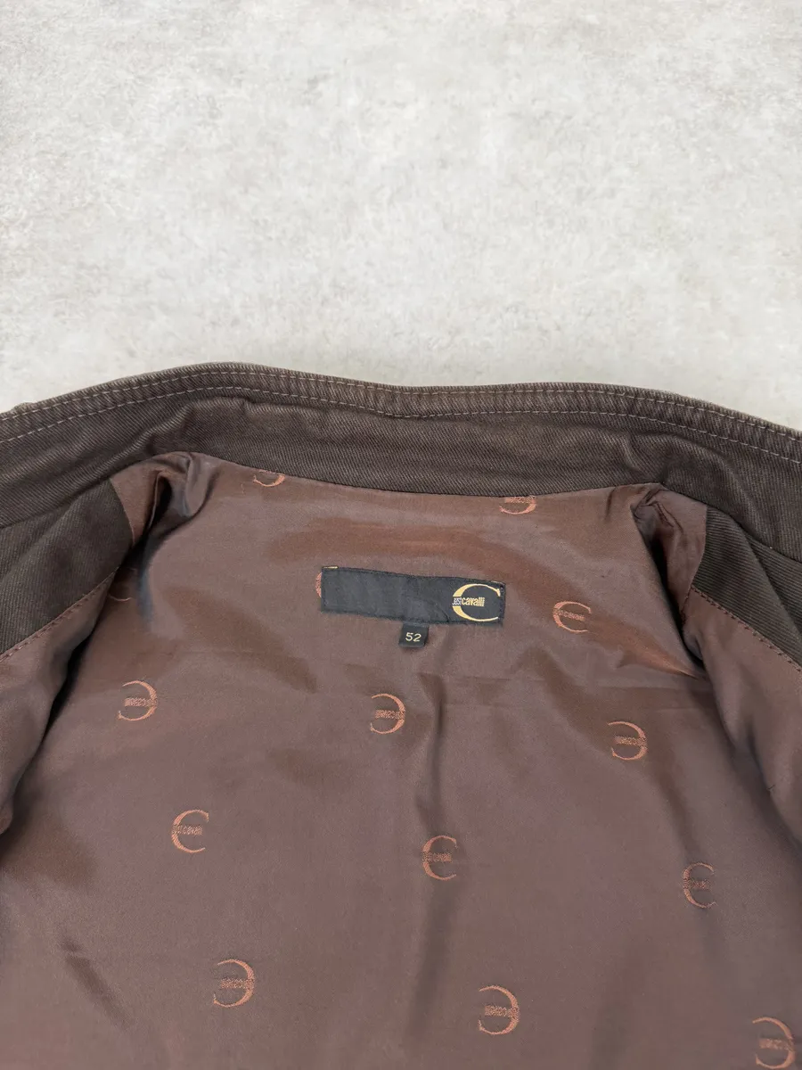 2000s Cavalli Grey Eroded Grained Scars Leather Jacket - Image 15