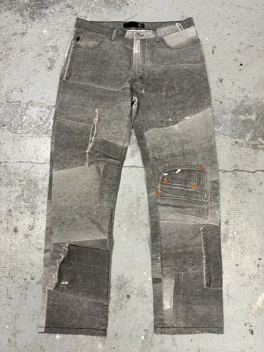 2000s Cavalli Grey Trompe L’oeil Pockets Pants