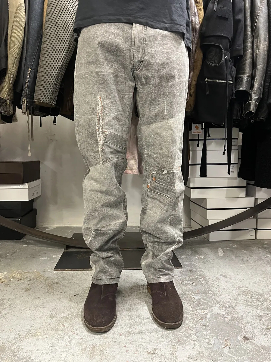 2000s Cavalli Grey Trompe L’oeil Pockets Pants - Image 2