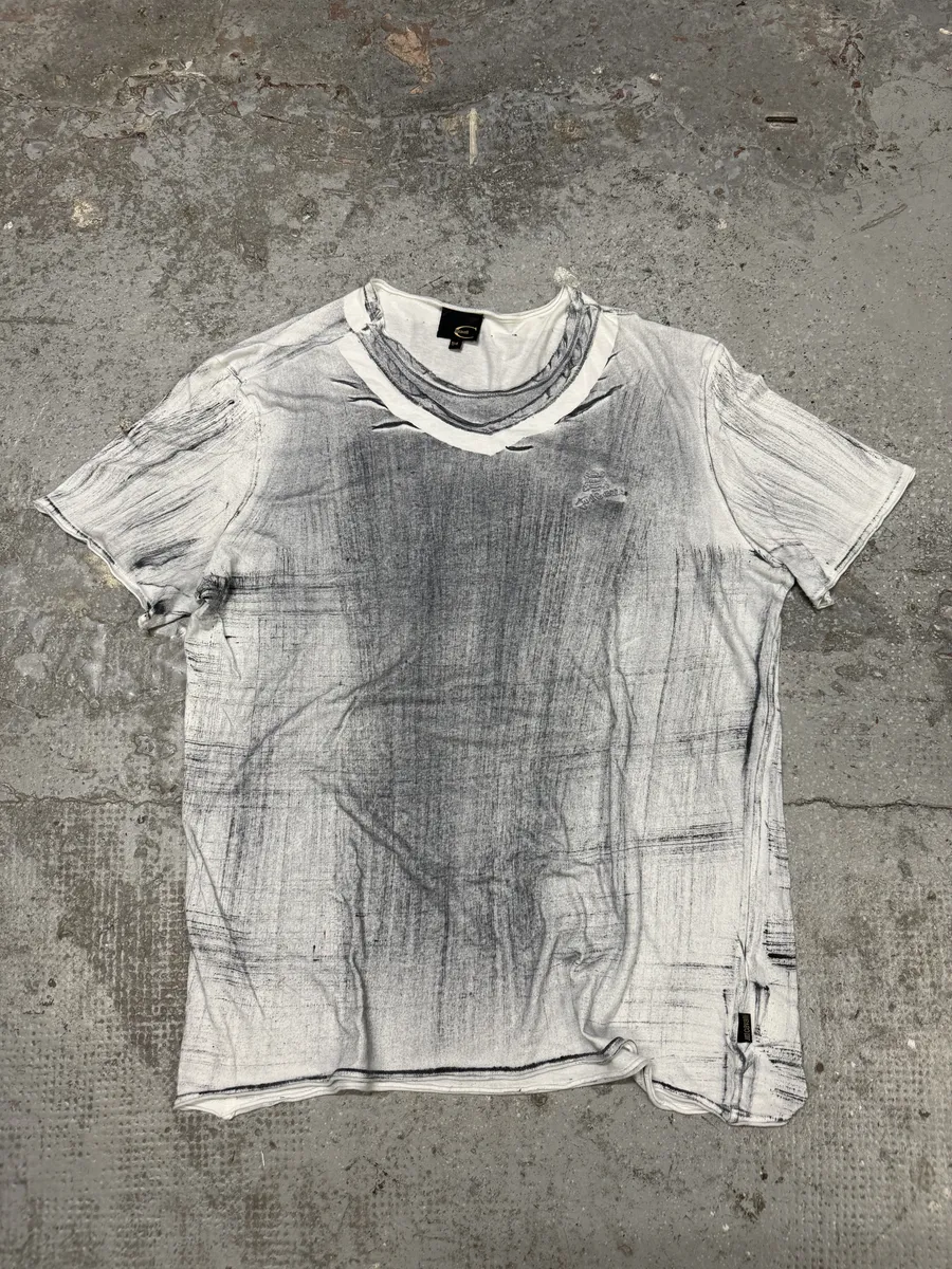 2000s Cavalli Grey Trompe L’oeil Effect Tee-Shirt