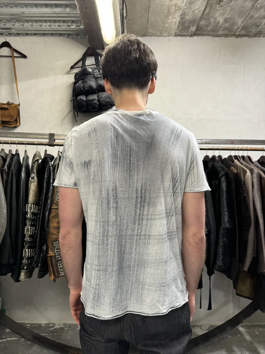 2000s Cavalli Grey Trompe L’oeil Effect Tee-Shirt - Image 4