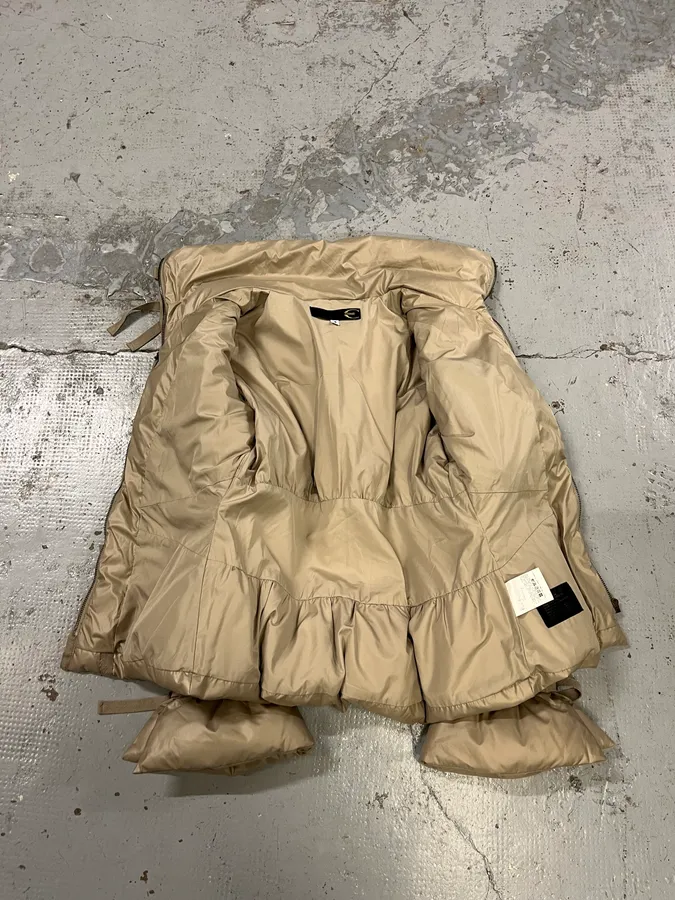 2000s Cavalli Harness Bondage Beige Puffer Jacket - Image 10