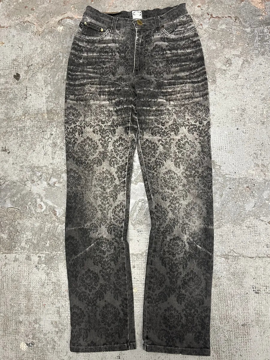 2000s Cavalli Jeans Grey Arabic Pattern Pants