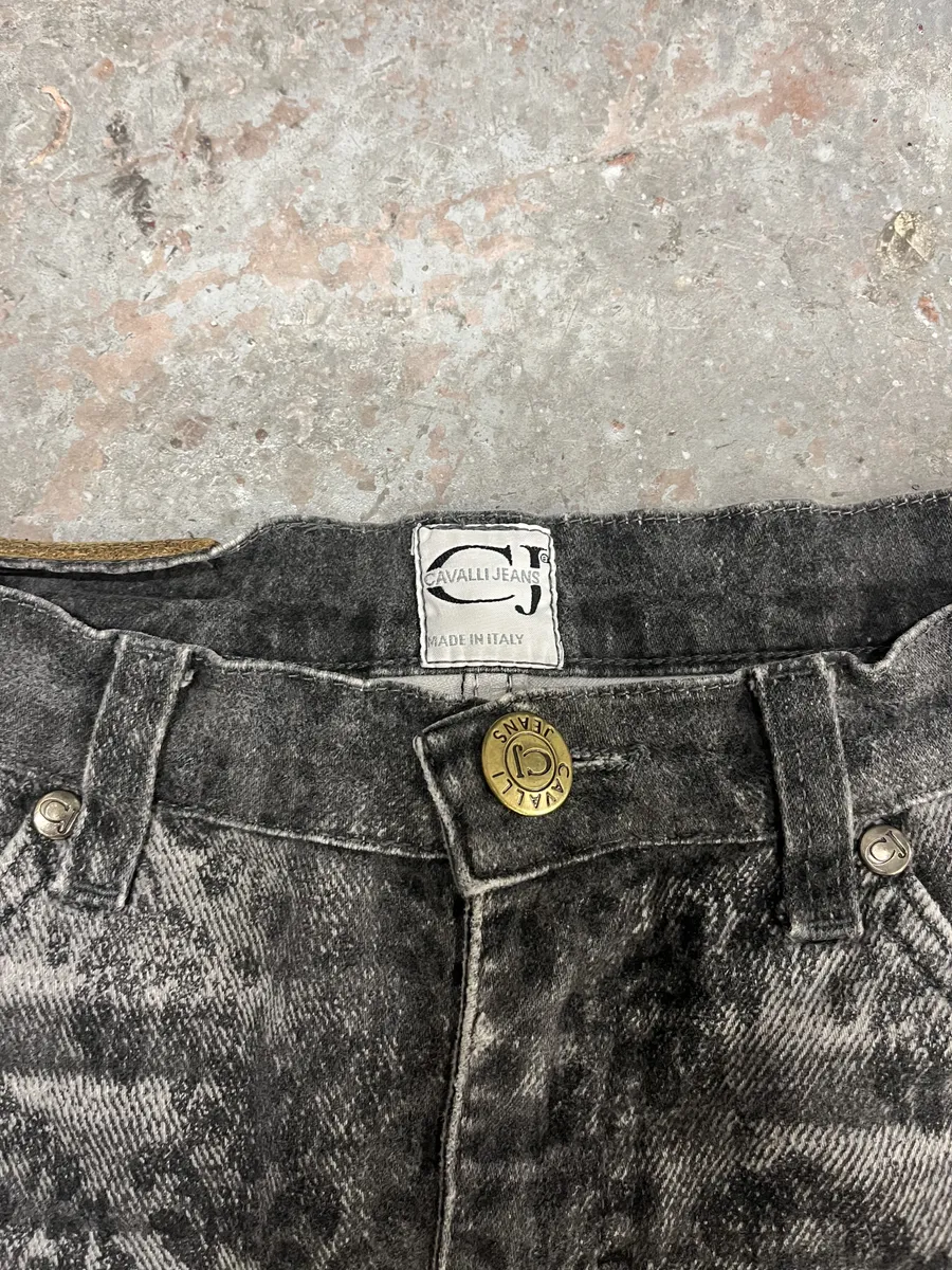 2000s Cavalli Jeans Grey Arabic Pattern Pants - Image 11