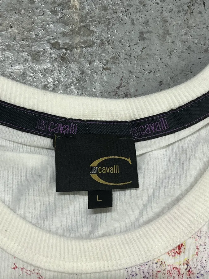 2000s Cavalli Knighs Curse White T-Shirt - Image 7