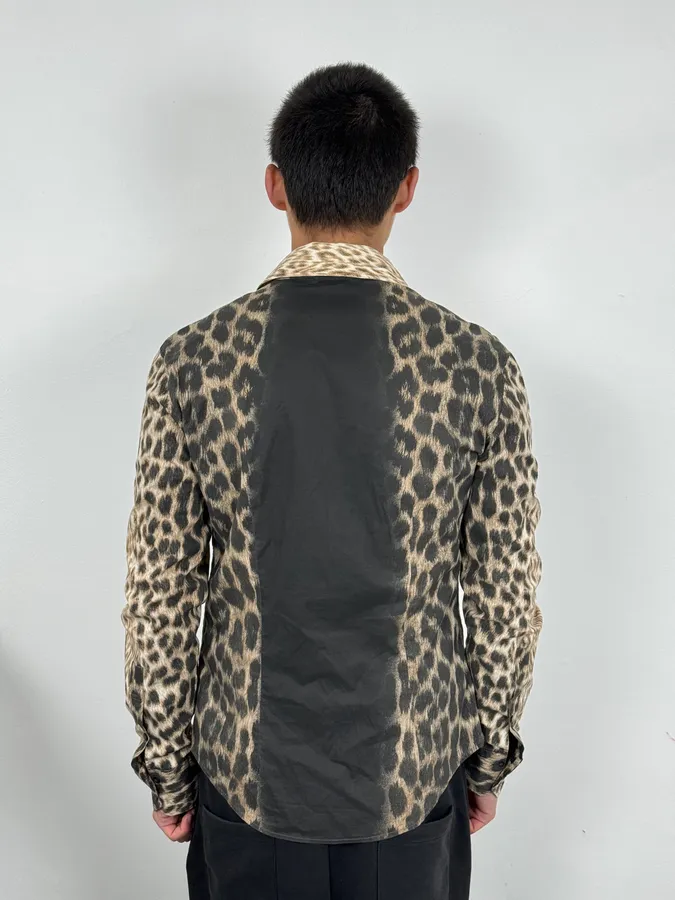2000s Cavalli Leopard Beige Shirt - Image 3