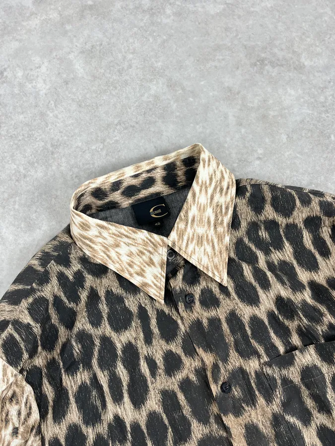 2000s Cavalli Leopard Beige Shirt - Image 5