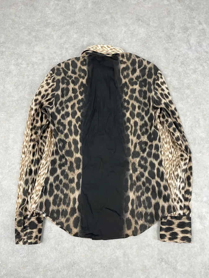 2000s Cavalli Leopard Beige Shirt - Image 6
