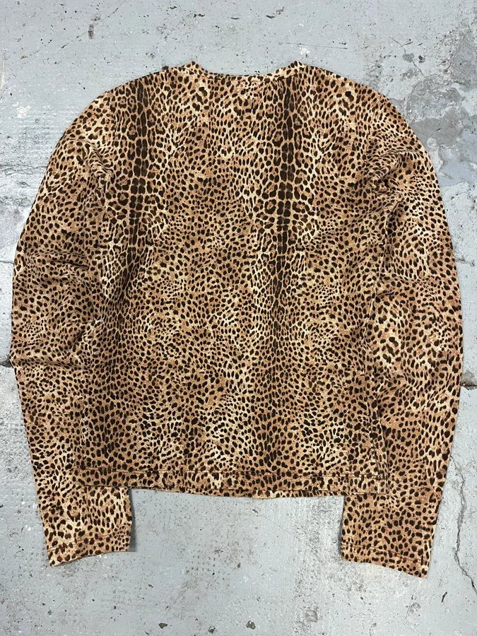 2000s Cavalli Leopard Cheetah V Neck Longsleeves - Image 3