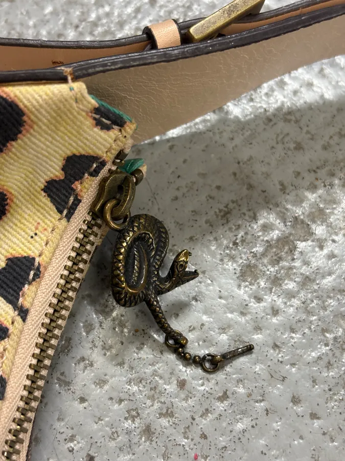 2000s Cavalli Leopard Effect Handle Orange Bag - Image 4