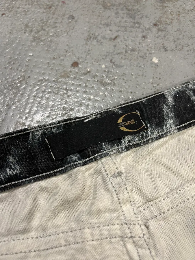 2000s Cavalli Leopard Gradient Black & White Pants - Image 11