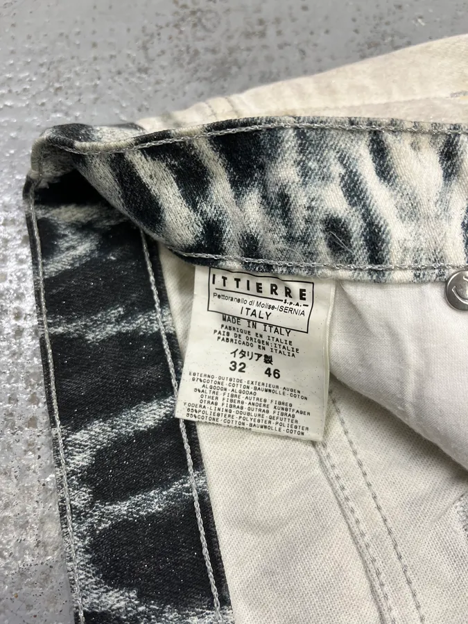 2000s Cavalli Leopard Gradient Black & White Pants - Image 12