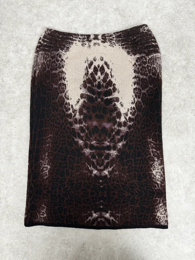 2000s Cavalli Leopard Pattern Brown Skirt - Image 5