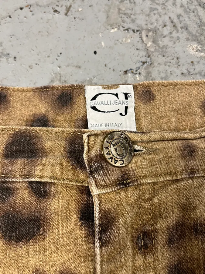 2000s Cavalli Leopard Print Brown Pants - Image 8