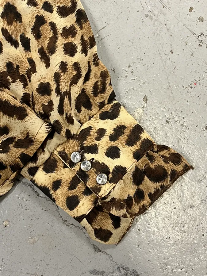 2000s Cavalli Leopard Print Chic Shirt - Image 9