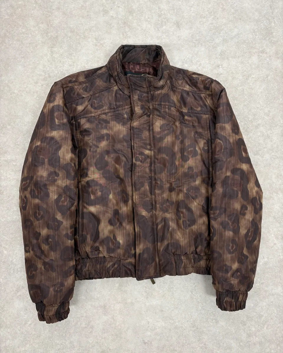 2000s Cavalli Leopard Print Obscure Bomber Jacket