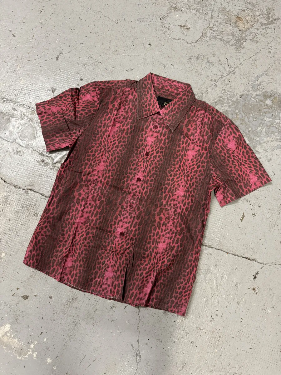 2000s Cavalli Leopard Print Red Obscure Shirt - Image 3