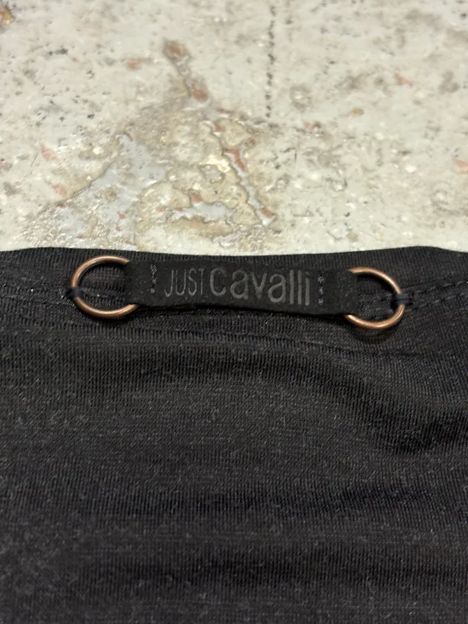 2000s Cavalli Leopard Savage Black Laced Longsleeves Top - Image 7